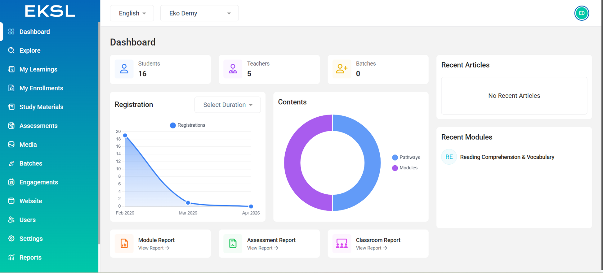 LMS Dashboard