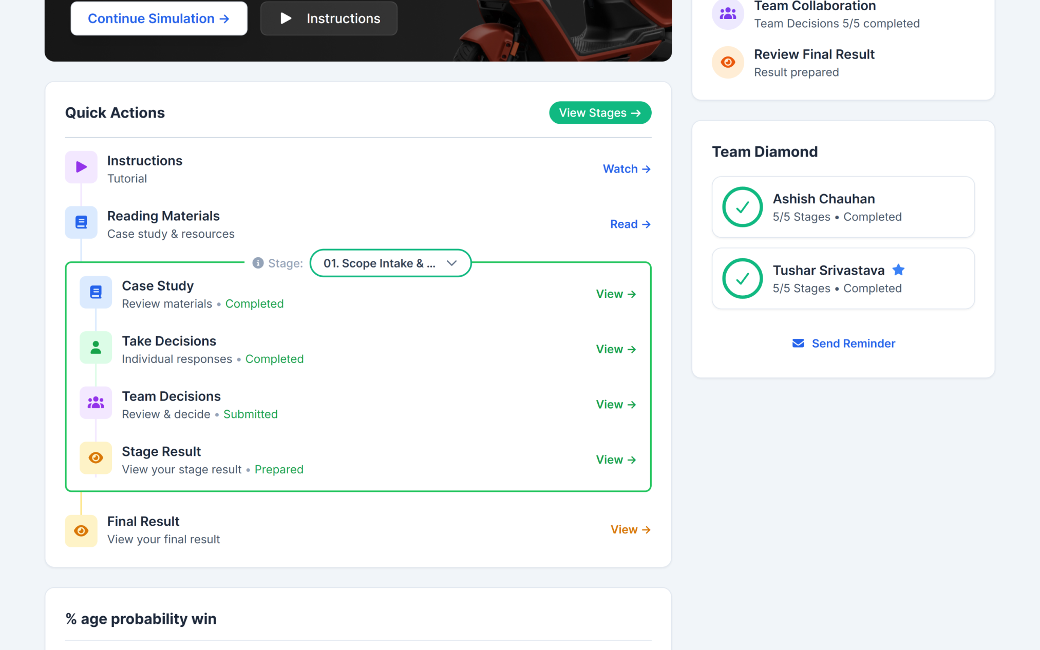 Simulation Quick Actions